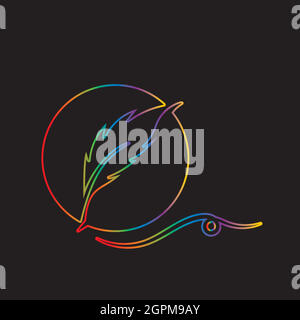 feather logo symbol vector template Stock Vector