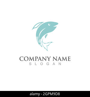 Fish salmon logo template. Creative vector