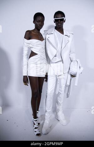 Models wear creations as part of the Balmain Fall/Winter 2025-2026 ...