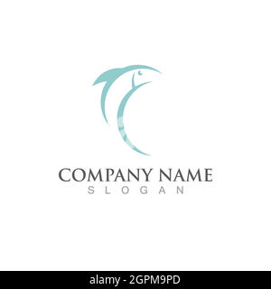 Fish salmon logo template. Creative vector Stock Vector