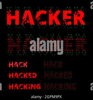 HACKER wordmark symbol set vector for design element Stock Vector