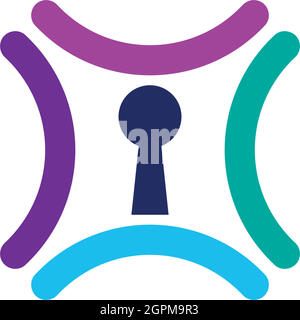 Simple key logo icon design vector template Stock Vector
