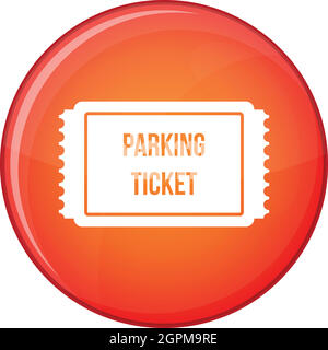 Parking ticket icon, flat style Stock Vector