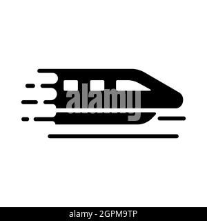 Monorail speed modern train flat vector glyph icon Stock Vector