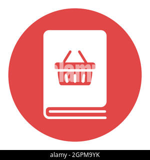 Catalog product vector flat white glyph icon Stock Vector