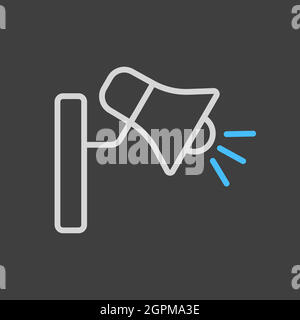 Loudspeaker or megaphone vector icon on dark background Stock Vector