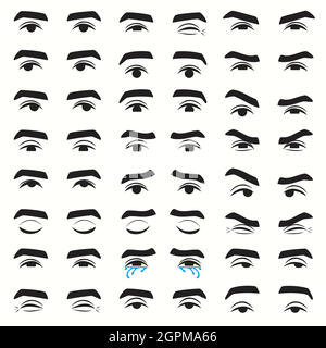 man eyes expressions Stock Vector