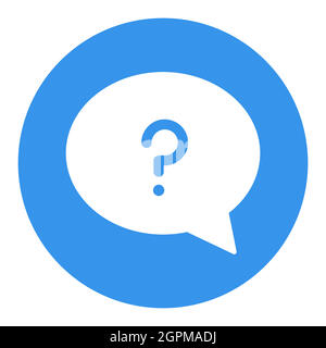 Speech bubble with question mark white glyph icon Stock Vector