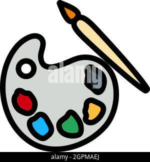 Icon Of School Palette Stock Vector