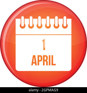 Calendar April 1 icon, flat style Stock Vector