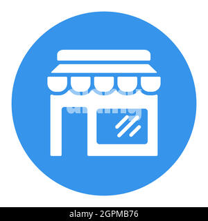 Store front isolated vector white glyph icon Stock Vector