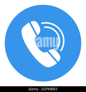Phone handset vector white glyph icon. E-commerce sign Stock Vector