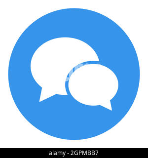 Chat speech vector flat white glyph icon Stock Vector