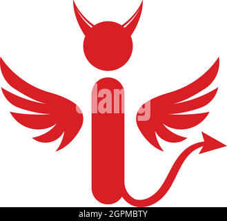 icon logo i letter devil concept vector illustration Stock Vector