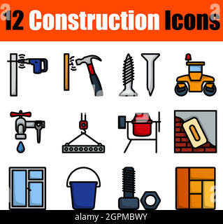 Construction Icon Set Stock Vector