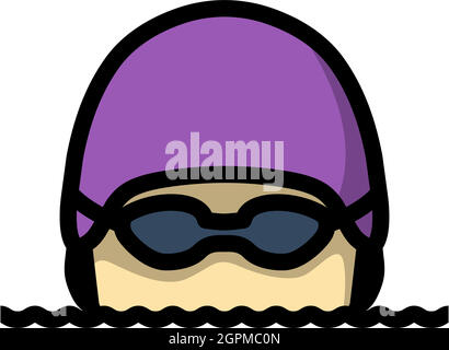 Icon Of Swimming Man Stock Vector