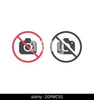 No camera red prohibition vector sign Stock Vector