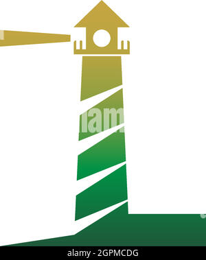 Letter L with lighthouse icon logo design template Stock Vector