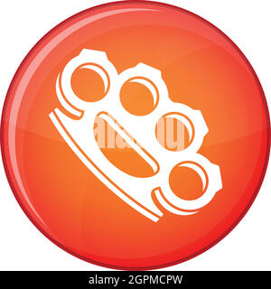 Brass knuckles icon, flat style Stock Vector