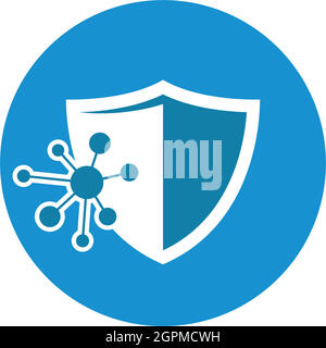 cyber security shield vector icon illustration design Stock Vector