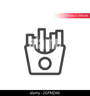 French fries or potato chips fast food icon Stock Vector