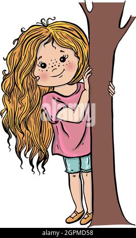 vector illustration of cartoon characters. Girl, boy. Stock Vector