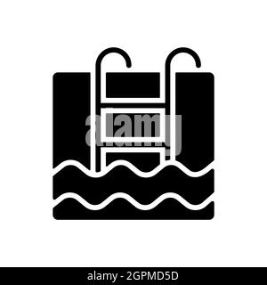 Swimming pool flat vector isolated sign glyph icon Stock Vector