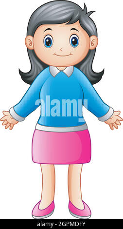 Cartoon of Smiling mother waving hand Stock Vector