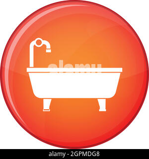 Bathtub flat style icon. Vector eps10 illustration Stock Vector Image ...