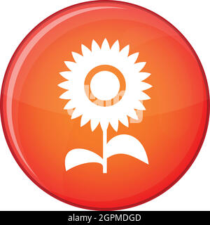 Flower icon, flat style Stock Vector