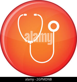 Phonendoscope icon, flat style Stock Vector