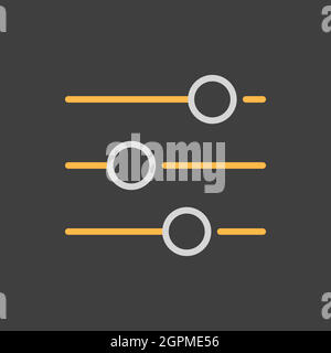 Equalizer vector icon on dark background. Music sound wave symbol Stock Vector