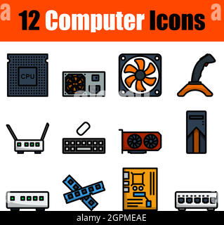 Computer Icon Set Stock Vector