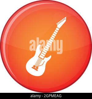 Electric guitar icon, flat style Stock Vector
