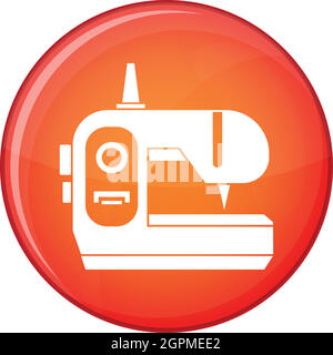 Sewing machine icon, flat style Stock Vector