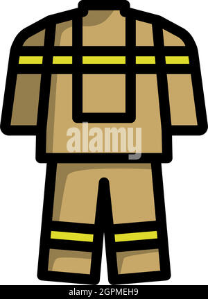 Fire Service Uniform Icon Stock Vector