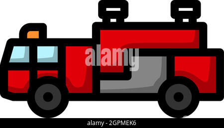 Fire Service Truck Icon Stock Vector