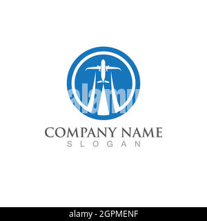 Aeroplane logo icon vector illustration template Stock Vector