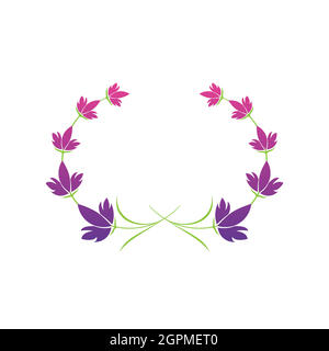 Lavender flower logo symbol template Stock Vector