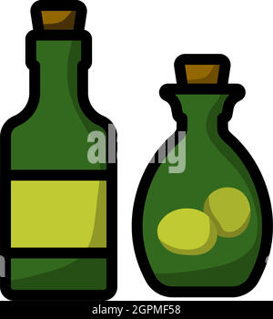 Bottle Of Olive Oil Icon Stock Vector