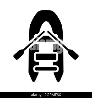Vector inflatable boat flat icon top view isolated. Vessel design motor ...