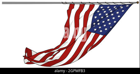 Waving American Flag Stock Vector