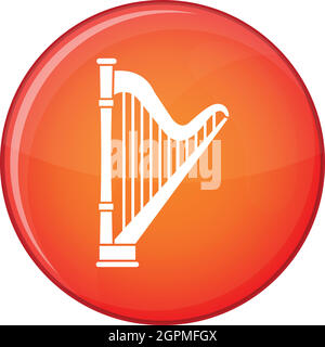 Harp icon, flat style Stock Vector