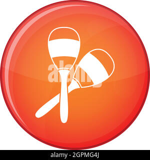 Maracas icon, flat style Stock Vector