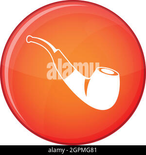 Smoking pipe icon, flat style Stock Vector