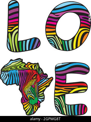 Love to zebras Africa Stock Vector
