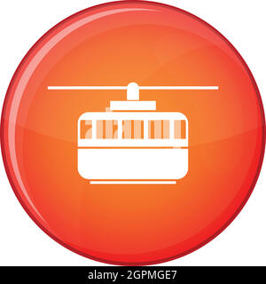 Funicular icon, flat style Stock Vector