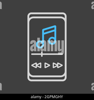 Smartphone with music player app vector icon Stock Vector