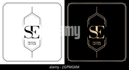 SE initial letter and graphic name, SE Monogram for Wedding couple logo, logo company and icon business, with three colors variation designs with isolated white backgrounds Stock Vector