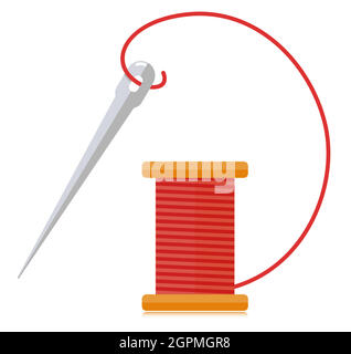 Spool of thread and needle Stock Vector